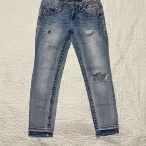 Miss Me Classic Blue Ankle Cropped Jeans